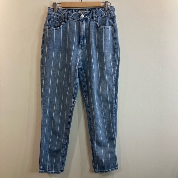 PACSUN Sz 27  Mid Wash Striped Mom Style Jeans - Picture 1 of 10
